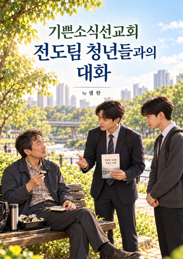 기쁜소식 선교회 전도팀 청년들과의 대화 (점심시간 벤치에서 시작된 예상 밖의 대화) (샘한)